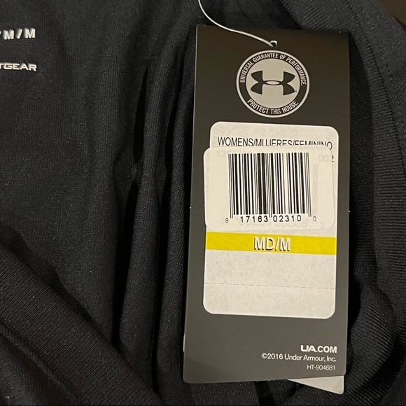 NEW Under Armour Black V Neck Work Out Top Medium - Picture 9 of 13